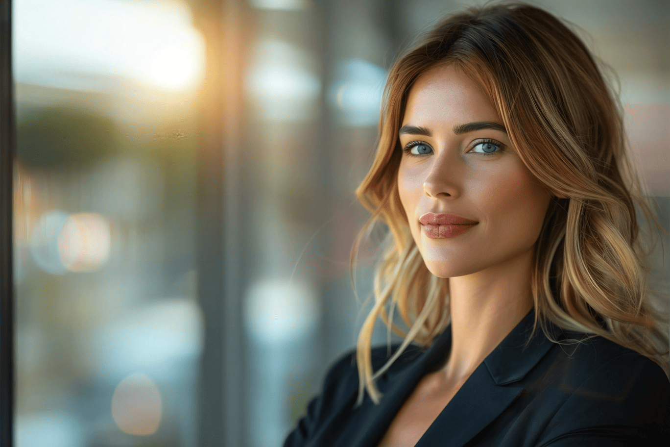 IMMAGINE RAGAZZA BIONDA OCCHI AZZURRI TAILLEUR
